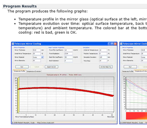 Cruxis Observatory's telescope mirror cooling calculator
