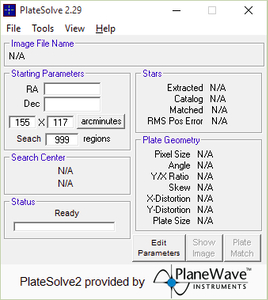 PlaneWave Instruments PlateSolve2 plate-solving software: