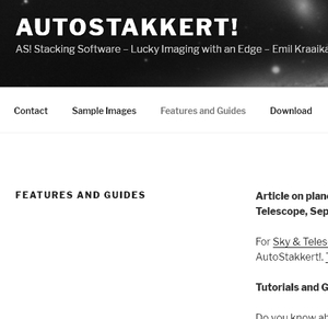 AutoStakkert! planetary image stacking software