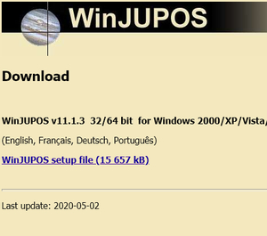WinJUPOS planetary de-rotation software