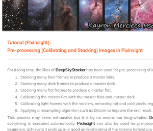 Light Vortex Astronomy’s PixInsight tutorials