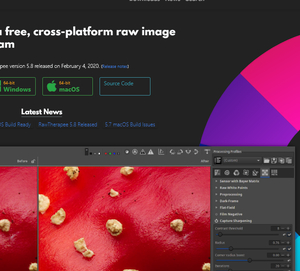 RawTherapee RAW image adjustment software
